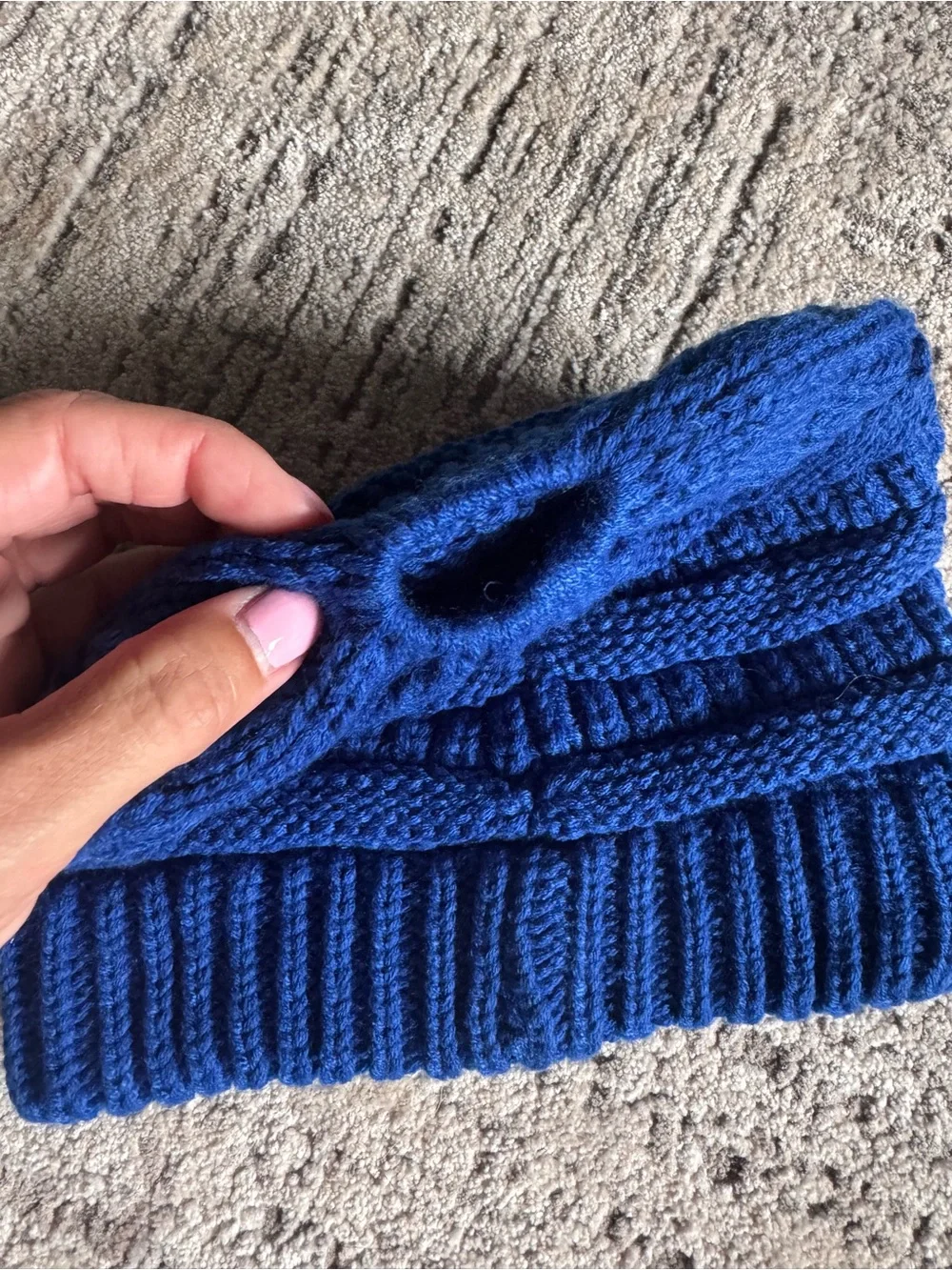 C.C Cobalt Ribbed Knit Beanie - Deep Blue